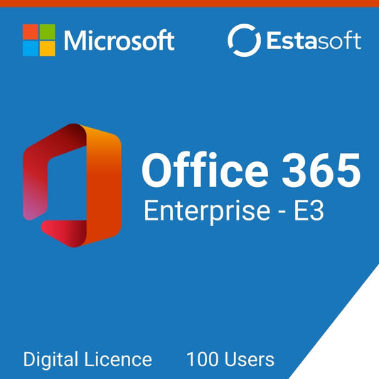 Microsoft 365 E3 Enterprise (100 Users) 1 Year Subscription Estasoft - Software and Digital Products